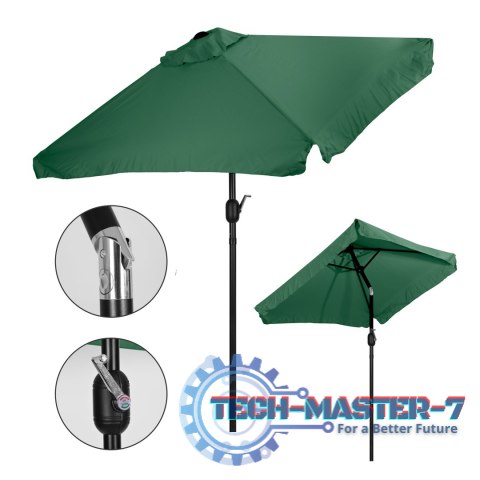 Prostokątny duży parasol ogrodowy skośny łamany z korbą zielony 200x140 cm MultiGarden MultiGarden Prostokątny duży parasol ogrodowy skośny łamany z korbą zielony 200x140 cm MultiGarden MultiGarden