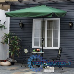 Prostokątny duży parasol ogrodowy skośny łamany z korbą zielony 200x140 cm MultiGarden MultiGarden