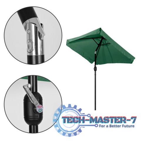 Prostokątny duży parasol ogrodowy skośny łamany z korbą zielony 200x140 cm MultiGarden MultiGarden Prostokątny duży parasol ogrodowy skośny łamany z korbą zielony 200x140 cm MultiGarden MultiGarden