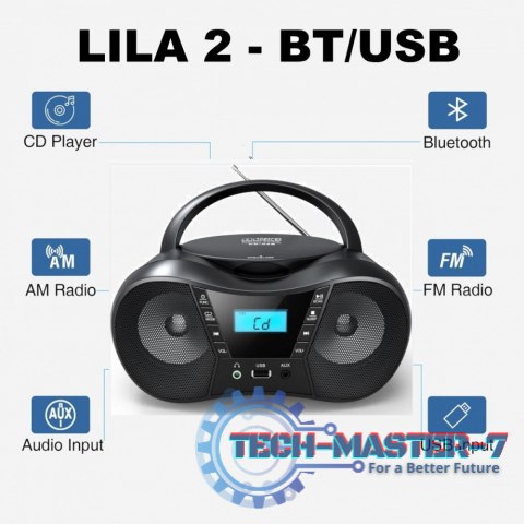 Radioodtwarzacz CD LILA2 USB/BT srebrny Radioodtwarzacz CD LILA2 USB/BT srebrny