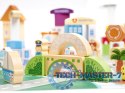 Klocki drewniane edukacyjne miasto puzzle 120el.