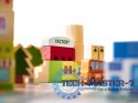 Klocki drewniane edukacyjne miasto puzzle 120el.