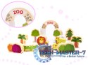 Klocki drewniane edukacyjne miasto puzzle 120el.