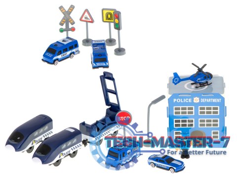 Kolejka elektryczna pociąg policja autka 92 elementy ~300cm Kolejka elektryczna pociąg policja autka 92 elementy ~300cm