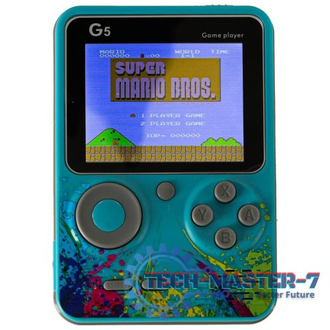 Konsola przenośna do gier mini retro niebieska Konsola przenośna do gier mini retro niebieska