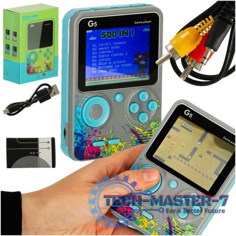 Konsola przenośna do gier mini retro szara
