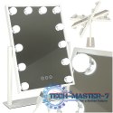 Lusterko do makijażu kosmetyczne podświetlane LED Hollywood z 12 żarówkami USB 30 x 40 cm