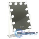 Lusterko do makijażu kosmetyczne podświetlane LED Hollywood z 12 żarówkami USB 30 x 40 cm