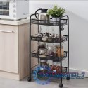 Metalowy regał mobliny łazienkowy z 4 półkami kółka czarny ModernHome ModernHome