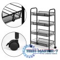 Metalowy regał mobliny łazienkowy z 4 półkami kółka czarny ModernHome ModernHome
