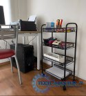 Metalowy regał mobliny łazienkowy z 4 półkami kółka czarny ModernHome ModernHome