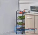 Metalowy regał mobliny łazienkowy z 4 półkami kółka czarny ModernHome ModernHome