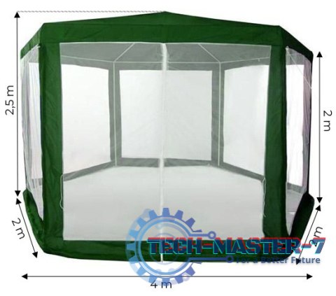 Namiot pawilon ogrodowy handlowy 2x2x2 m z moskitierą zielony MultiGarden MultiGarden Namiot pawilon ogrodowy handlowy 2x2x2 m z moskitierą zielony MultiGarden MultiGarden