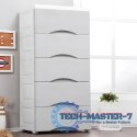 Regał z 5 wysuwanymi szufladami nogi z kółkami - szary ModernHome ModernHome
