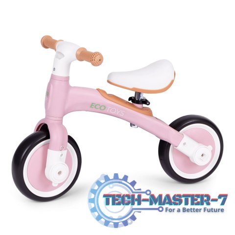 Rower rowerek biegowy z pedałami - treningowy kółka boczne 3W1 różowy ECOTOYS ECOTOYS Rower rowerek biegowy z pedałami - treningowy kółka boczne 3W1 różowy ECOTOYS ECOTOYS