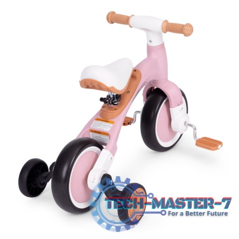 Rower rowerek biegowy z pedałami - treningowy kółka boczne 3W1 różowy ECOTOYS ECOTOYS Rower rowerek biegowy z pedałami - treningowy kółka boczne 3W1 różowy ECOTOYS ECOTOYS