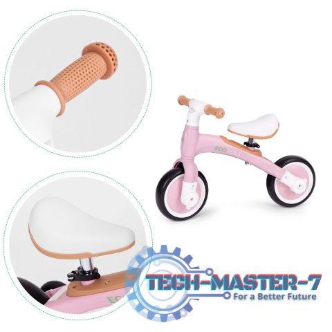 Rower rowerek biegowy z pedałami - treningowy kółka boczne 3W1 różowy ECOTOYS ECOTOYS Rower rowerek biegowy z pedałami - treningowy kółka boczne 3W1 różowy ECOTOYS ECOTOYS