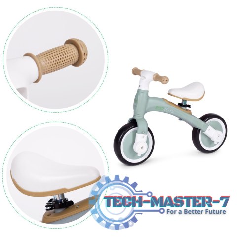 Rower rowerek biegowy z pedałami - treningowy kółka boczne 3W1 zielony ECOTOYS ECOTOYS Rower rowerek biegowy z pedałami - treningowy kółka boczne 3W1 zielony ECOTOYS ECOTOYS