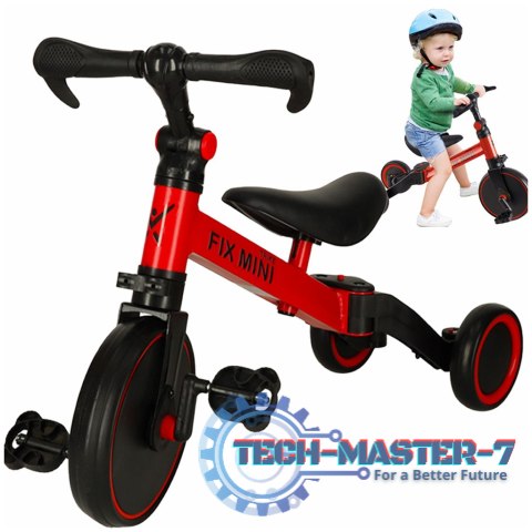Rowerek Trike Fix Mini biegowy trójkołowy 3w1 z pedałami czerwony Rowerek Trike Fix Mini biegowy trójkołowy 3w1 z pedałami czerwony