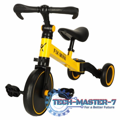 Rowerek Trike Fix Mini biegowy trójkołowy 3w1 z pedałami żółty Rowerek Trike Fix Mini biegowy trójkołowy 3w1 z pedałami żółty