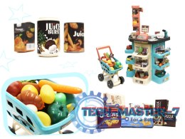Supermarket sklep kasa fiskalna + wózek miętowy