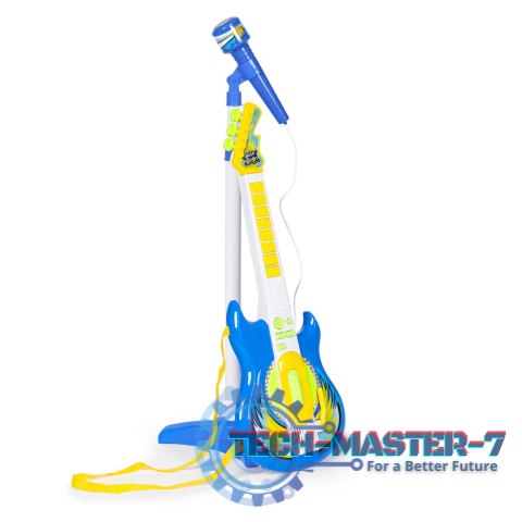 Zestaw gitara elektryczna mikrofon statyw dla dzieci MP3 - niebieska MULTISTORE Zestaw gitara elektryczna mikrofon statyw dla dzieci MP3 - niebieska MULTISTORE