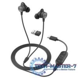 Słuchawki z mikrofonem LOGITECH Zone Wired Earbuds Teams Grafitowy Grafitowy