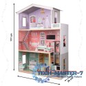 Domek dla lalek drewniany mebelki pastelowy 117cm