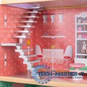 Domek dla lalek drewniany mebelki pastelowy 117cm