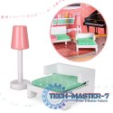 Domek dla lalek drewniany mebelki pastelowy 117cm