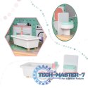 Domek dla lalek drewniany mebelki pastelowy 117cm