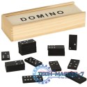 Domino drewniane klocki gra rodzinna + pudełko