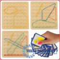 Geoboard geoplan drewniana układanka tworzenie kształtów z gumek