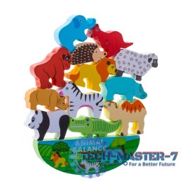 Gra zręcznościowa montessori układanka balansująca klocki zwierzątka drewniane