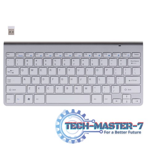 Klawiatura bezprzewodowa bluetooth Smart TV srebrna Klawiatura bezprzewodowa bluetooth Smart TV srebrna