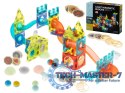 Klocki magnetyczne marble tor kulkowy świecący 75 elementów