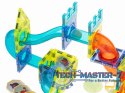 Klocki magnetyczne marble tor kulkowy świecący 75 elementów