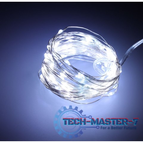 Lampki LED druciki dekoracyjne świąteczne choinkowe 5m 50LED zimny biały Lampki LED druciki dekoracyjne świąteczne choinkowe 5m 50LED zimny biały