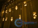 Lampki LED kurtyna kule wiszące świąteczne choinkowe 3m 108LED ciepły biały