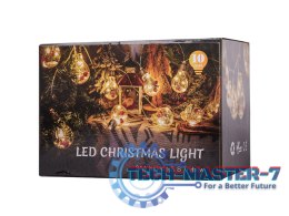 Lampki LED łańcuch na baterie kurtyna lampki choinkowe świąteczne kule z dekoracją 3m 50LED ciepły