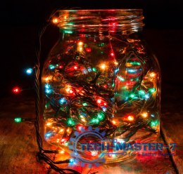 Lampki LED łańcuch świetlny świąteczne choinkowe 10m 100LED multikolor 8 trybów świecenia
