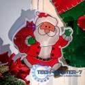 Lampki LED wisząca ozdoba dekoracja okna świąteczna przyssawka Mikołaj z prezentami