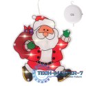 Lampki LED wisząca ozdoba dekoracja okna świąteczna przyssawka Mikołaj z prezentami