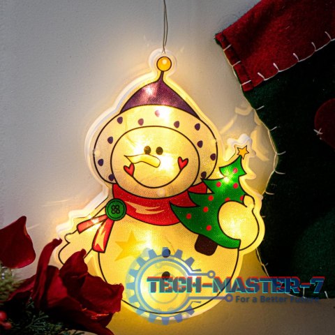 Lampki LED wisząca ozdoba dekoracja okna świąteczna przyssawka bałwan Lampki LED wisząca ozdoba dekoracja okna świąteczna przyssawka bałwan