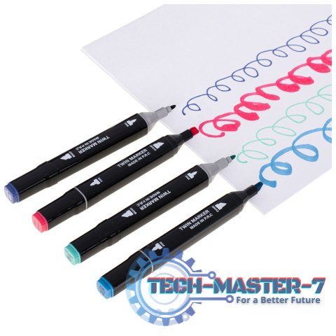 Markery dwustronne mazaki alkoholowe w etui 48 + podstawka Markery dwustronne mazaki alkoholowe w etui 48 + podstawka