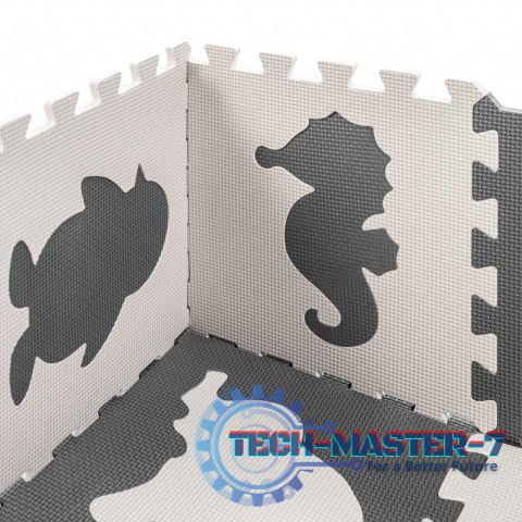 Mata edukacyjna dla dzieci piankowa puzzle szara 85 x 85 cm 9 elementów Mata edukacyjna dla dzieci piankowa puzzle szara 85 x 85 cm 9 elementów