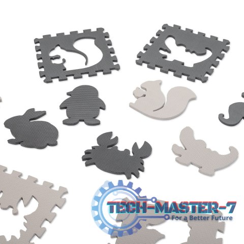 Mata edukacyjna dla dzieci piankowa puzzle szara 85 x 85 cm 9 elementów Mata edukacyjna dla dzieci piankowa puzzle szara 85 x 85 cm 9 elementów