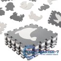 Mata edukacyjna dla dzieci piankowa puzzle szara 85 x 85 cm 9 elementów