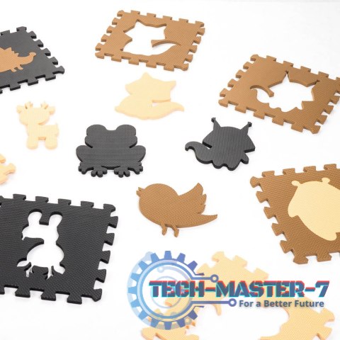 Mata edukacyjna piankowa puzzle beż 85 x 85 cm 9 elementów Mata edukacyjna piankowa puzzle beż 85 x 85 cm 9 elementów