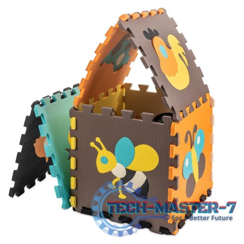 Mata edukacyjna piankowa puzzle zwierzątka kolorowa 85 x 85 cm 9 elementów Mata edukacyjna piankowa puzzle zwierzątka kolorowa 85 x 85 cm 9 elementów